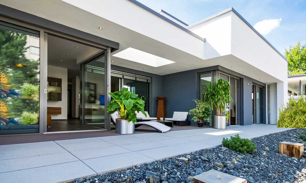 Stilvolle Terrassenplatten zu moderner Architektur und Garten