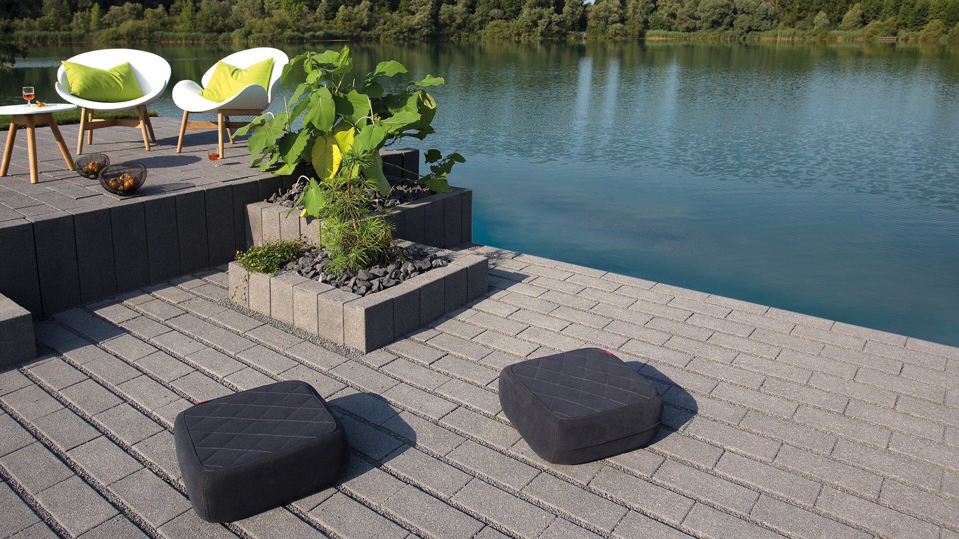 Slider Bild des Pflastersteins Vista green sophistograu