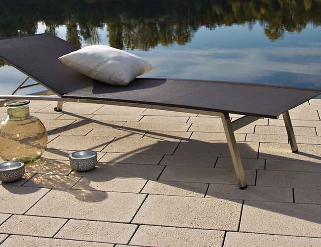 Ambientbild des Pflasterstein Mix Via Tagona oysterbeige
